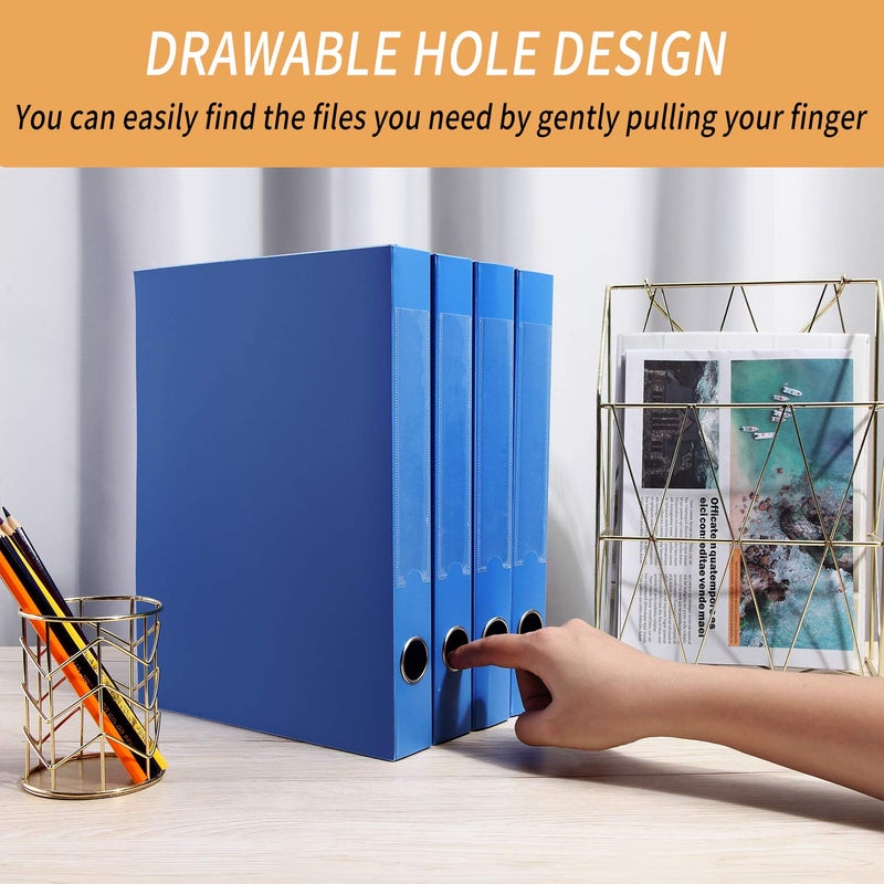 HUA JIE A4 Storage File Boxes Plastic Archives Cases with Lid, File Folder Organizer Document Filing Box for Office, Letter Size Paper,31Ã—4Ã—24 cm, Blue(Pack of 4) - Image 4